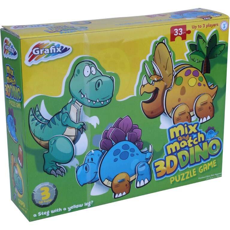 Puzzle Grafix 3 D Dino (33 piese) Bleu
