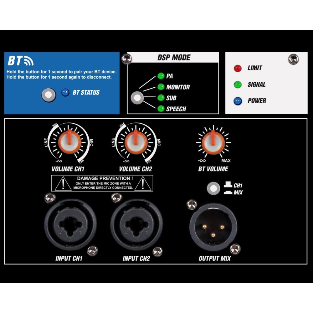 Boxa activa bi-amplificata, 12", Bluetooth, 350W RMS, Power Dynamics PD412A