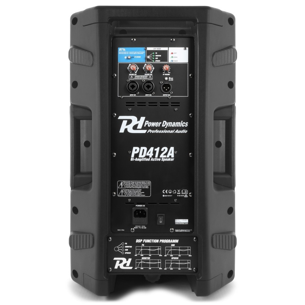 Boxa activa bi-amplificata, 12", Bluetooth, 350W RMS, Power Dynamics PD412A