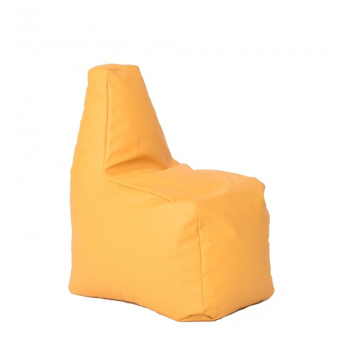 Fotoliu pentru copii (2-8 ani) Sunlounger Junior, Galben (piele eco) umplut cu perle polistiren (fotoliu para marca Pufrelax) Fabricat in Romania
