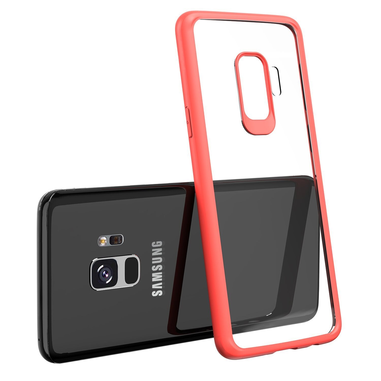 Husa de protectie Hybrid ultra slim pentru Samsung Galaxy S9, carcasa spate, Antisoc, hardcase, Rosu