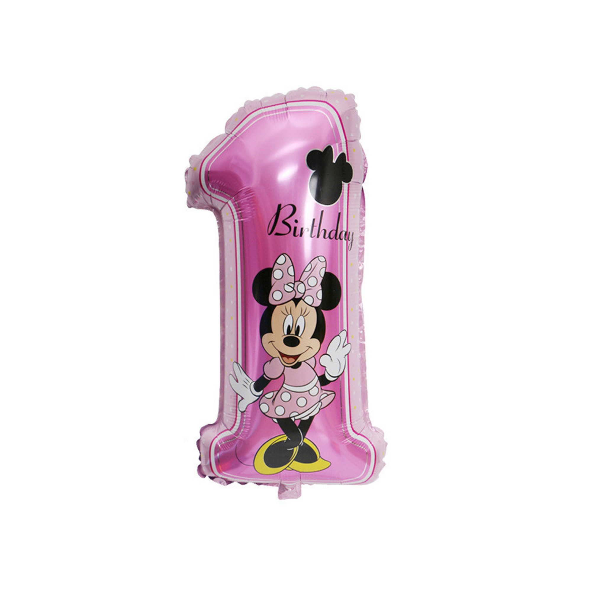 Balon figurina din folie metalizata, cifra 1 , roz