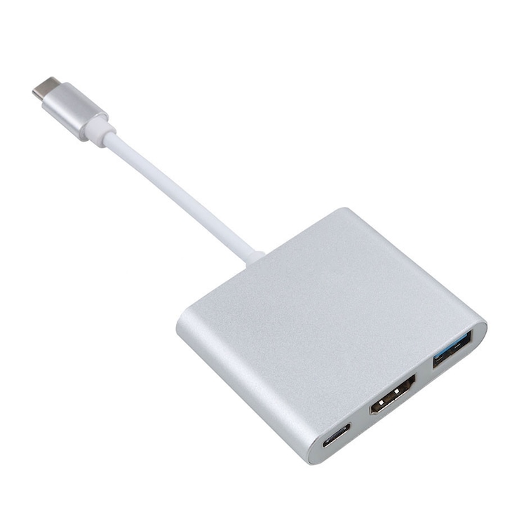 Thunderbolt 3 hub, USB 3.1 C típusú - HDMI 4K átalakító, USB 3.0 és C típusú USB, HOPE R