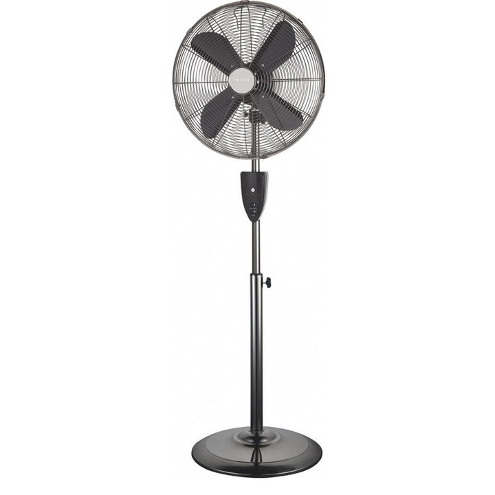 Крачен вентилатор MPM MWP-13M от хромиран метал, Здрава структура, 3214 mc/h, Безшумен, 50W, 3 степени на скорост, Алуминиеви перки с диаметър 40 cm