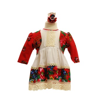 Rochie traditionala pentru botez trei piese fete 3-6 luni Rochie traditionala pentru botez trei piese fete 3-6 luni