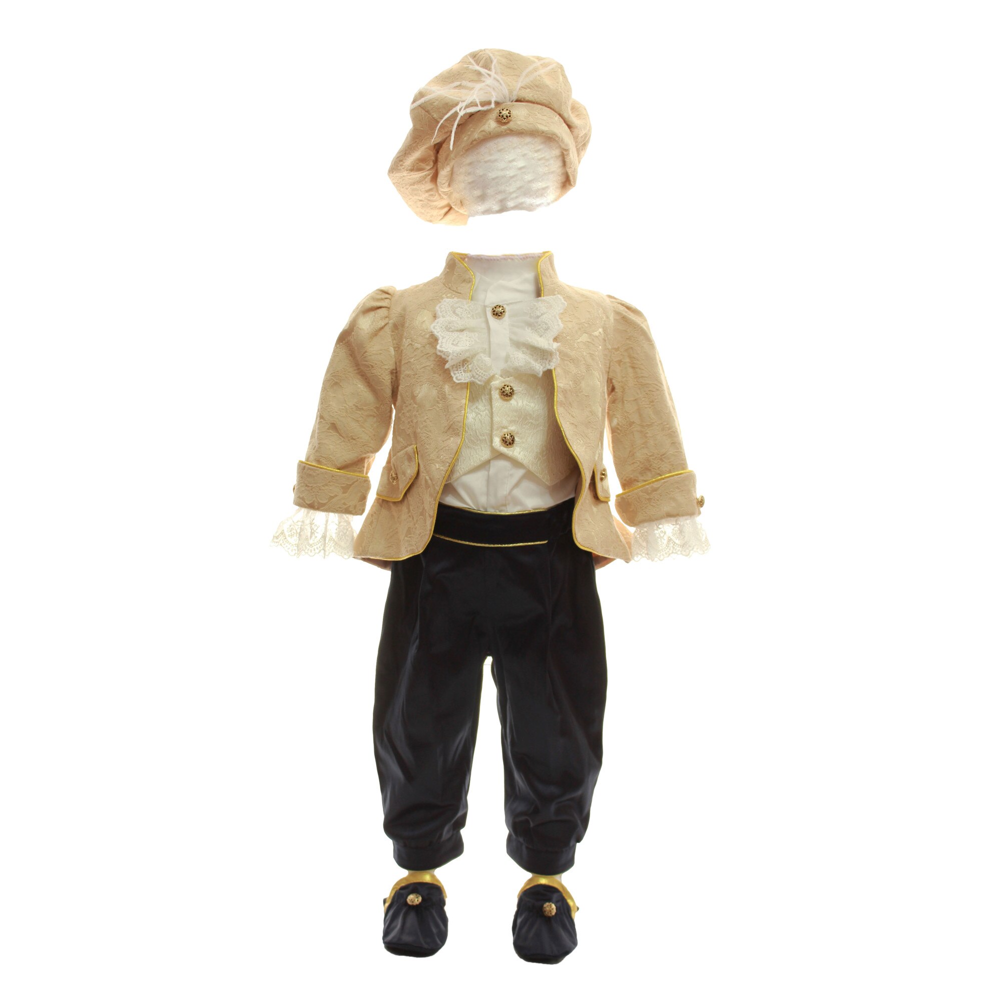 Costum botez Micul Print crem, varsta 0-3 luni