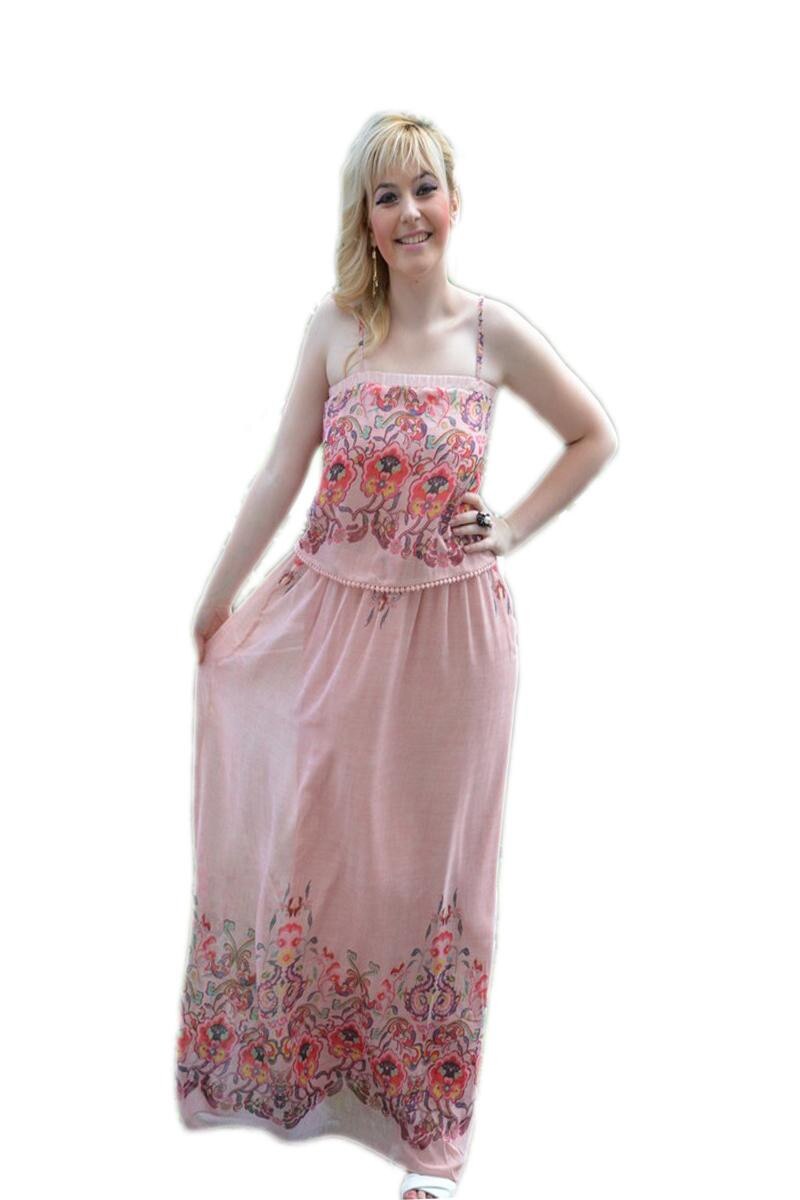 Rochie de vara cu elastic si bretele subtiri, D&J Exclusive, Plamaniu