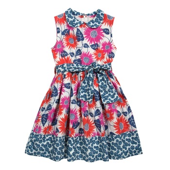Rochie cu flori colorate 100% bumbac organic, Multicolora Rochie cu flori colorate 100% bumbac organic, Multicolora