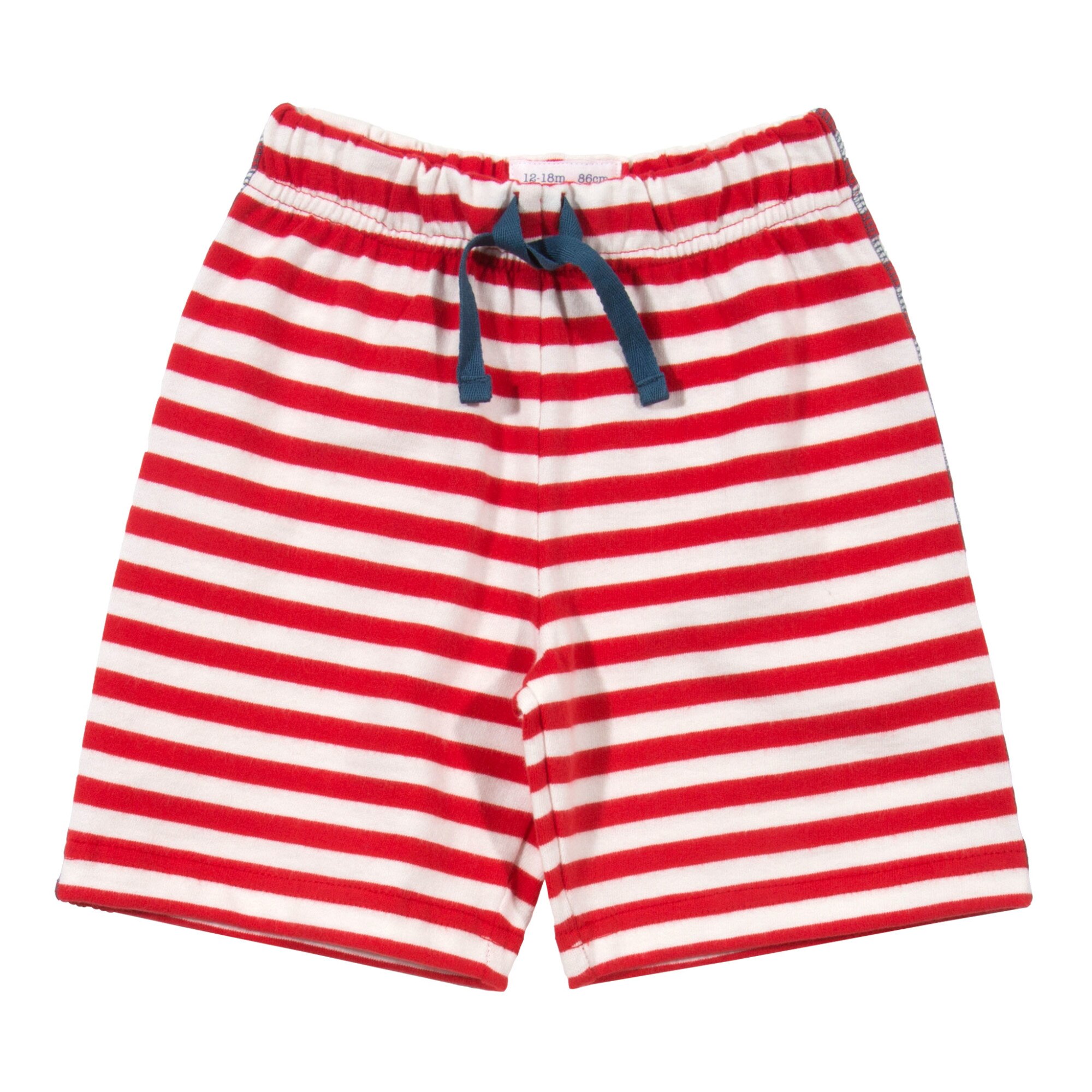 Pantaloni trei sferturi cu dungi 100% bumbac organic, Alb/rosu