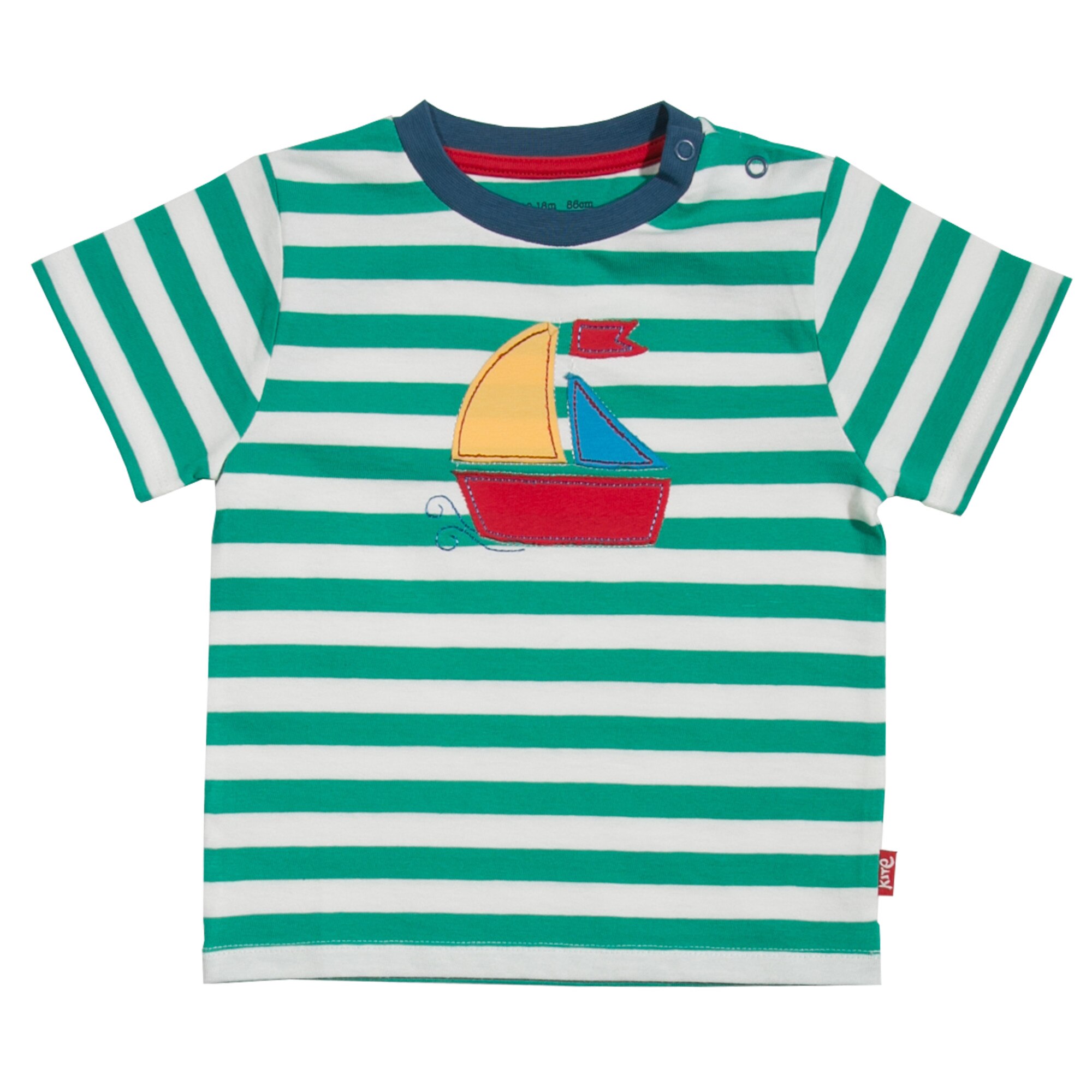 Tricou cu dungi si barcuta 100% bumbac organic, Multicolor