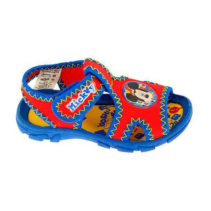 Sandale, rosu cu albastru, Mickey