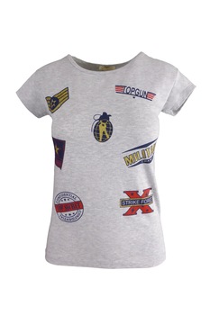 Tricou - UNIVERS FASHION - gri, imprimeu  Tricou - UNIVERS FASHION - gri, imprimeu