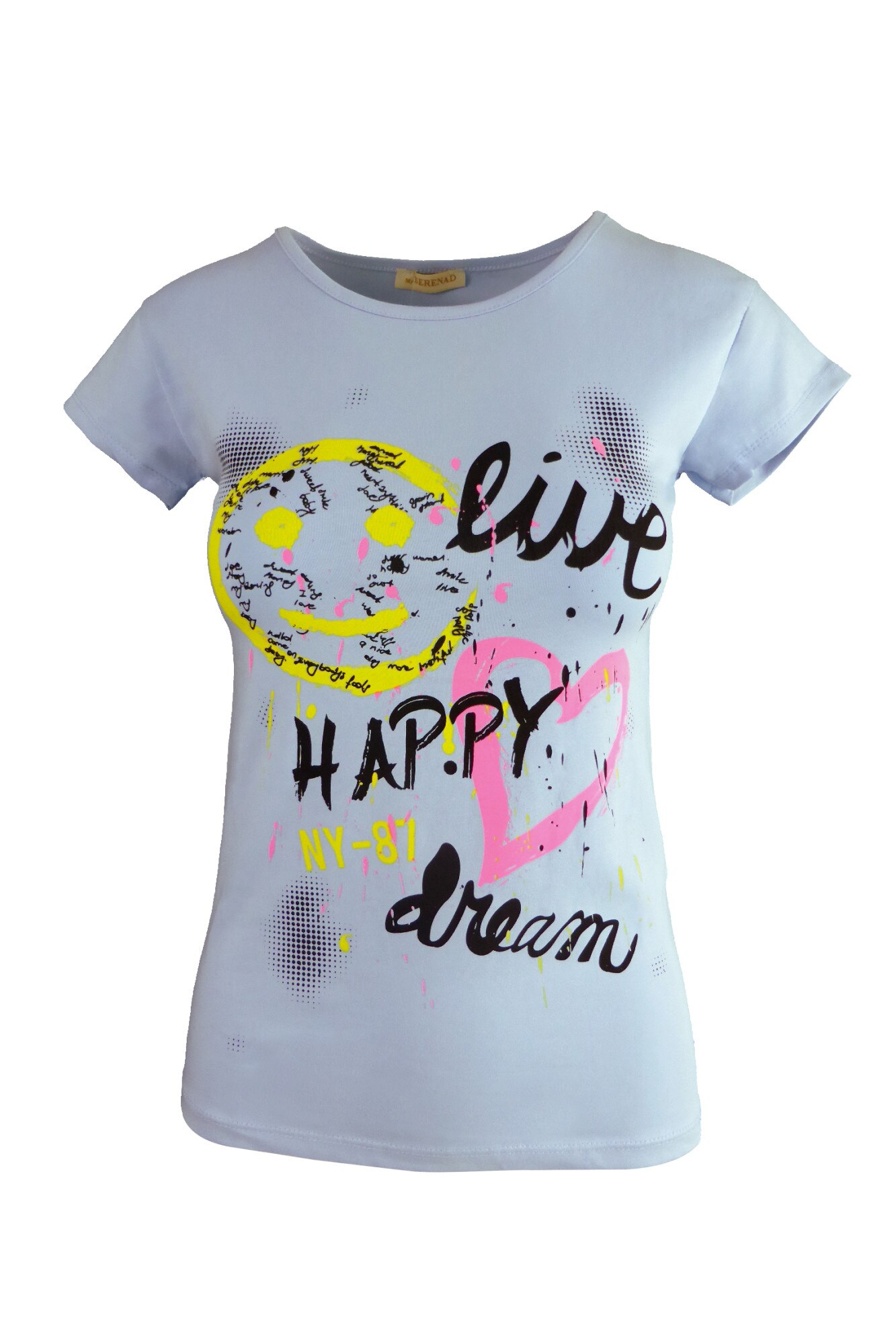 Tricou - UNIVERS FASHION - albastru, imprimeu 