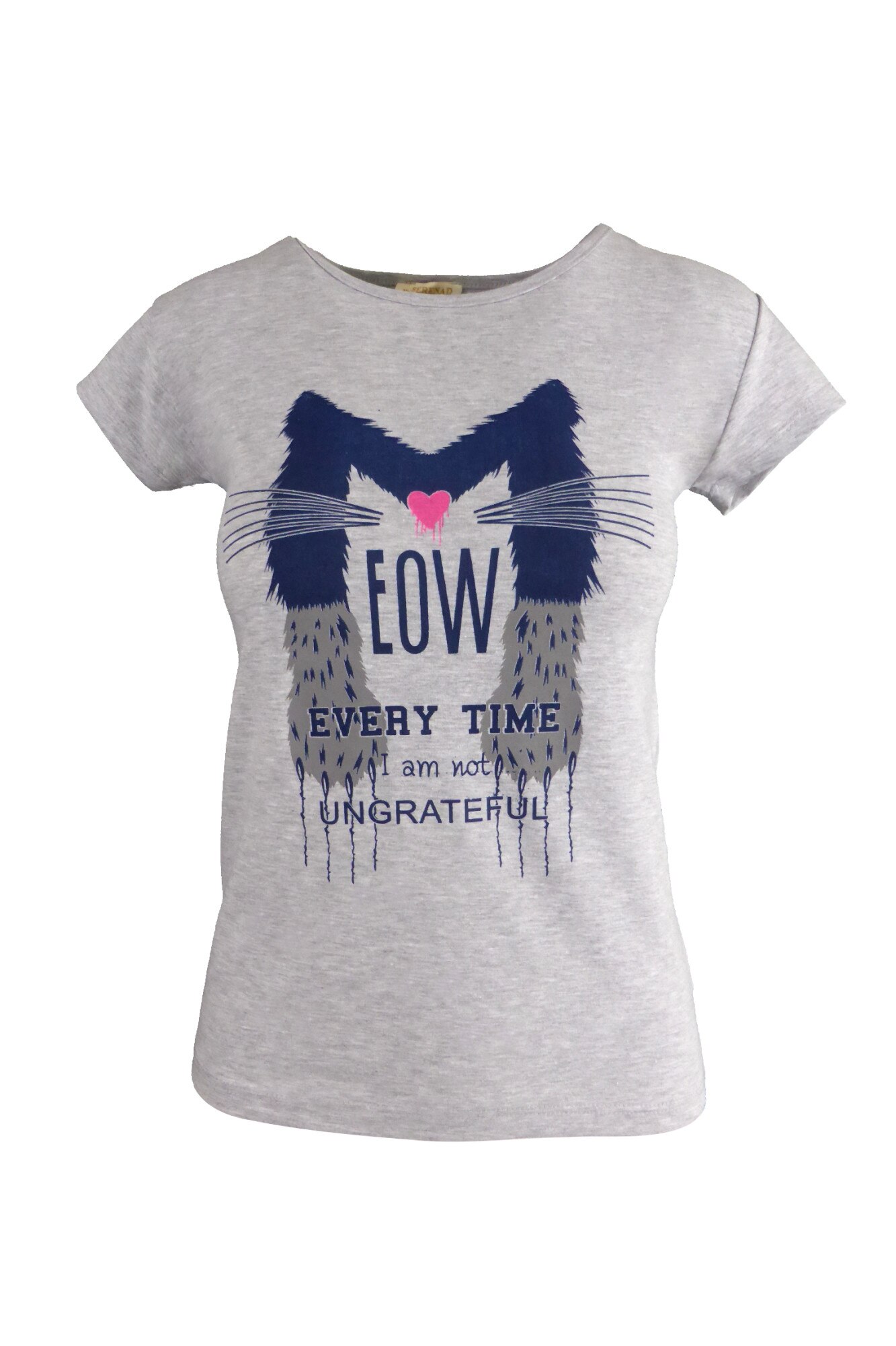 Tricou - UNIVERS FASHION - gri, imprimeu 