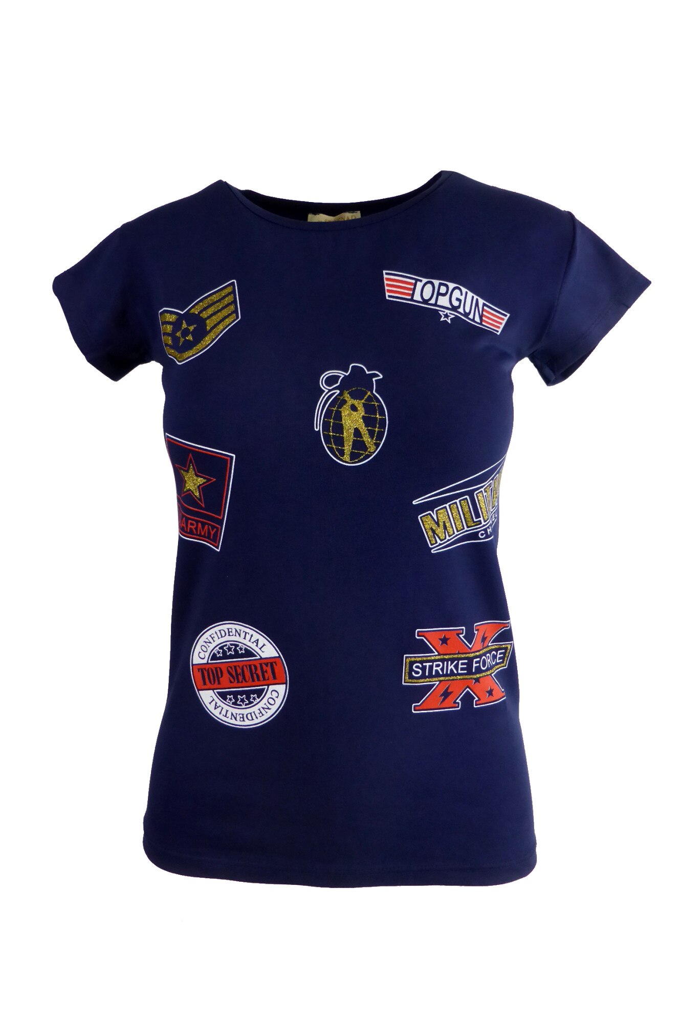 Tricou - UNIVERS FASHION - albastru, imprimeu 