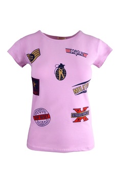 Tricou - UNIVERS FASHION - roz, imprimeu  Tricou - UNIVERS FASHION - roz, imprimeu