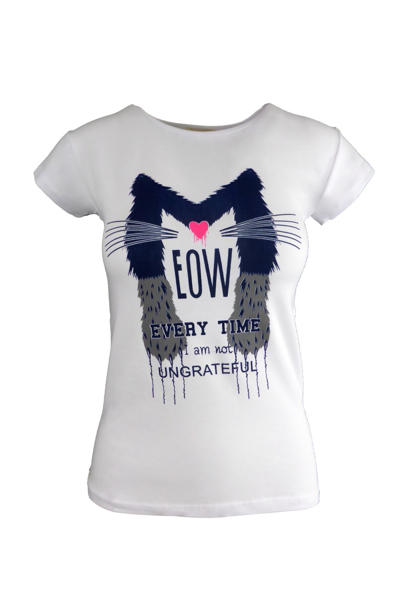 Tricou - UNIVERS FASHION - alb, imprimeu 