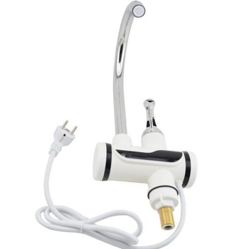 Robinet electric cu incalzire instantanee cu afisaj led de culoare alba special pentru chiuveta Robinet electric cu incalzire instantanee cu afisaj led de culoare alba special pentru chiuveta