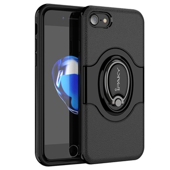 Husa de protectie pentru Apple iPhone 7/8 Ipaky Ring Negru Husa de protectie pentru Apple iPhone 7/8 Ipaky Ring Negru