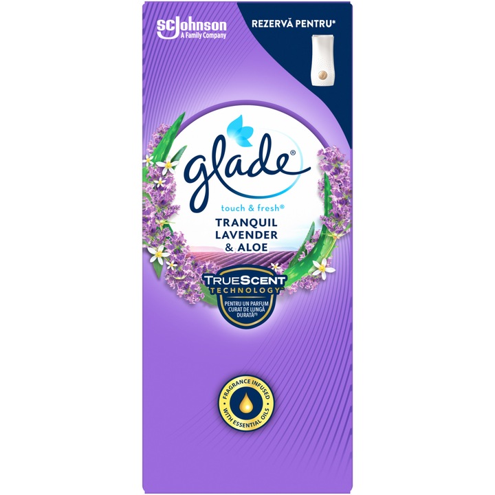 Резерва за ароматизатор за баня Glade Microspray Lavender, 10 мл