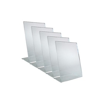 Suport nume/info/foto, format A5, 5 buc/SET, transparent, pentru expunere birou Suport nume/info/foto, format A5, 5 buc/SET, transparent, pentru expunere birou