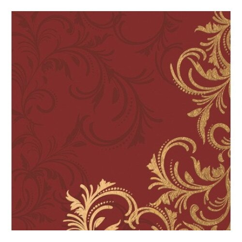 Servetel Dunisoft, Grace Bordo, impaturit in 4, 40x40 cm, 12 buc