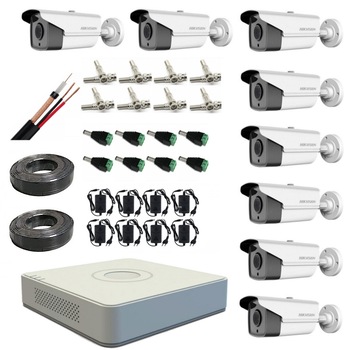 Kit supraveghere video Hikvision 8 Camere 1080P IR 80M 200m cablu inclus Kit supraveghere video Hikvision 8 Camere 1080P IR 80M 200m cablu inclus
