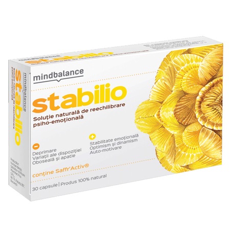 Stabilio Antidepresie Capsule Naturale Cu Extract De Turmeric Si Sofran Impotriva Depresiei Antioxidant Cu Efect De Echilibrare Emotionala Si Psihica Mindbalance 30 Capsule Emag Ro