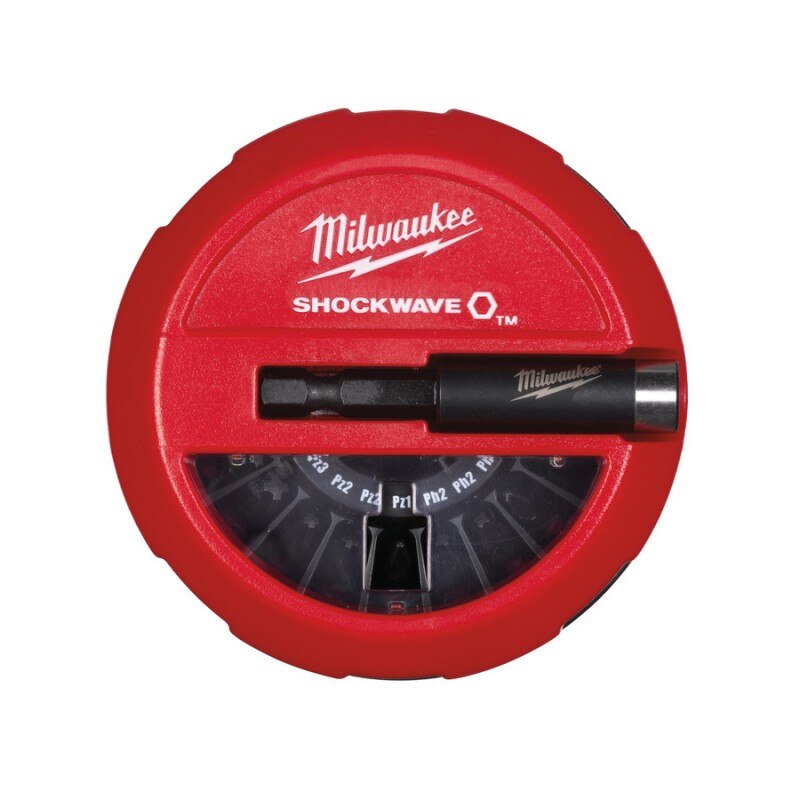 Set de 15 biti Shockwave, Milwaukee, in caseta puck