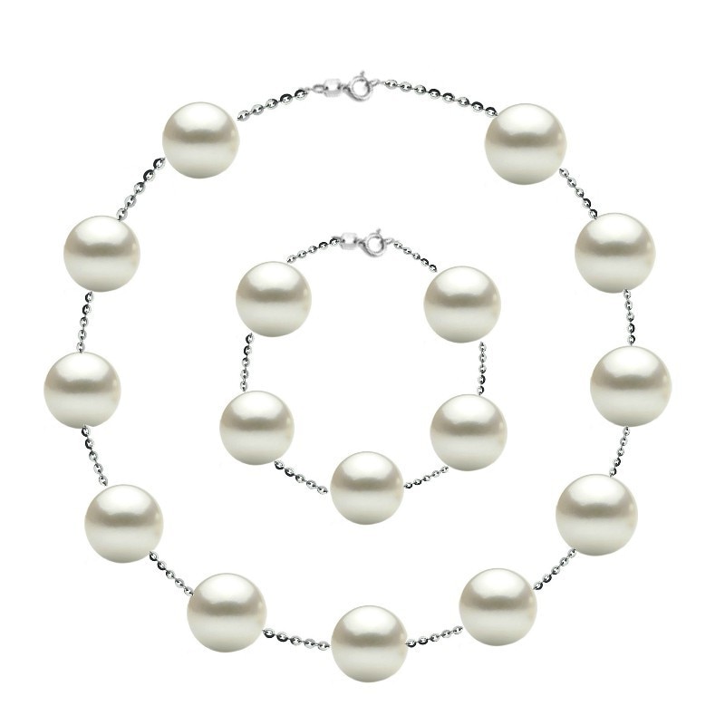 Set Office Argint 925 si Perle Naturale Premium de 10 mm