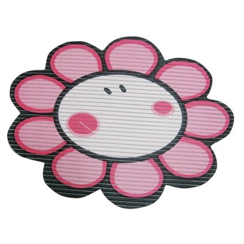 Covoras baie din spuma poliuretanica, Smiley Flower Roz Covoras baie din spuma poliuretanica, Smiley Flower Roz