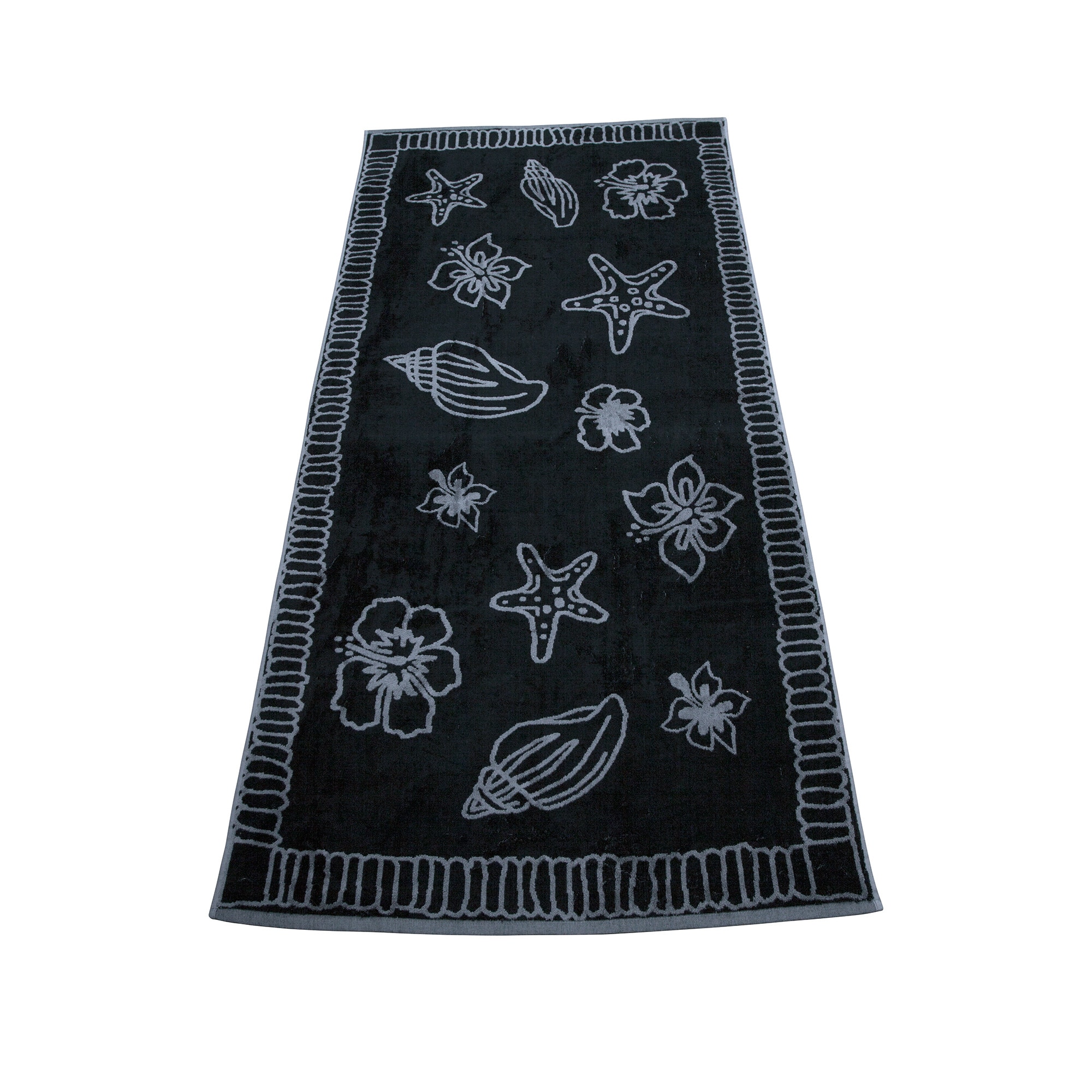 Prosop plaja Hawaii Collection, 2 fete, Negru/Antracit, 90x190 cm, 100% bumbac Terry Selection, 550 gr/mp