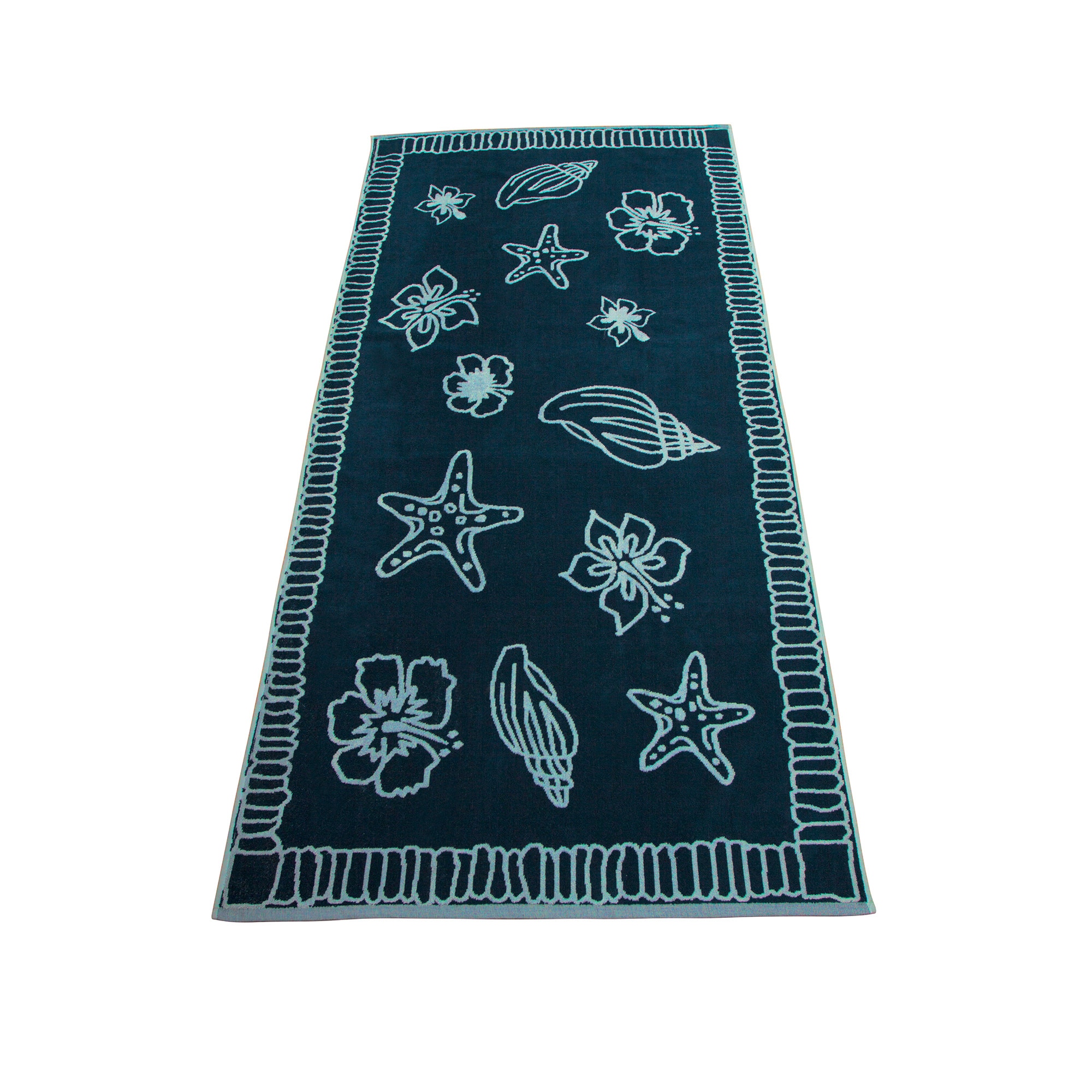 Prosop plaja Hawaii Collection, 2 fete, Bleumarin/Bleu, 90x190 cm, 100% bumbac Terry Selection, 550 gr/mp