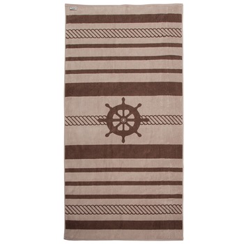Prosop plaja Sailor Collection, 2 fete, Maro/Crem, 90x190 cm, 100% bumbac Terry Selection, 550 gr/mp Prosop plaja Sailor Collection, 2 fete, Maro/Crem, 90x190 cm, 100% bumbac Terry Selection, 550 gr/mp
