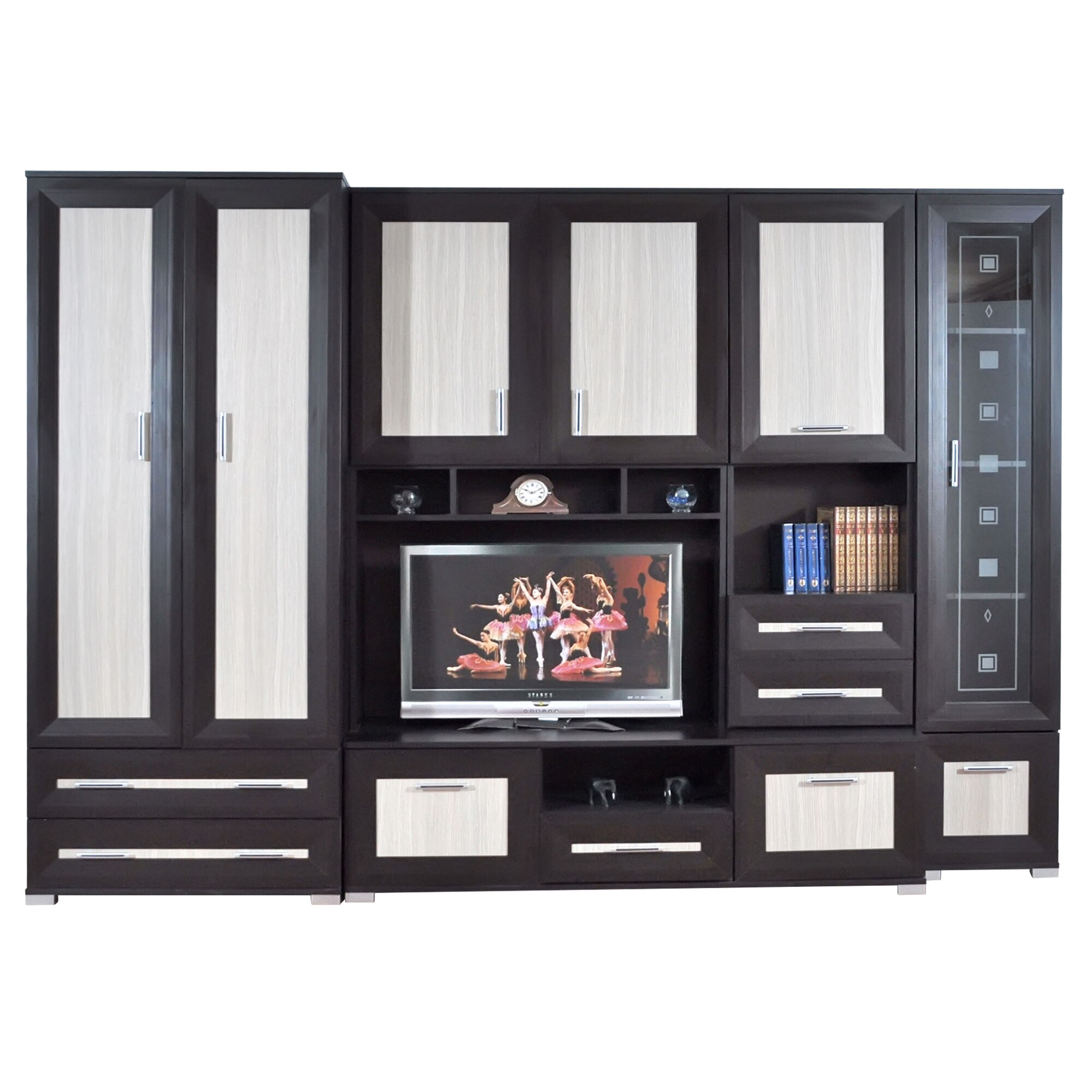 Set Living DIAMOND C1, 270x53x200cm, Wenge / Mesteacan