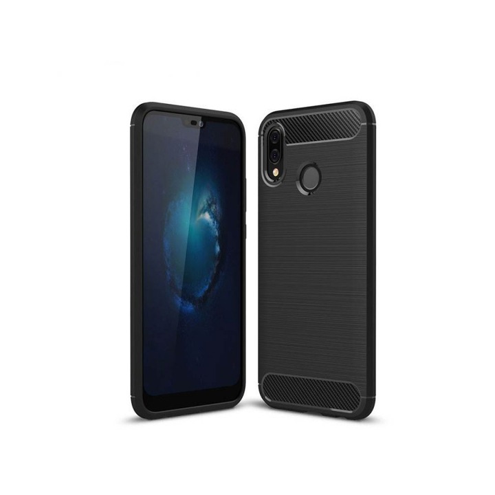 Hátlap tok Tech-protect Carbon Huawei P20 Lite Black