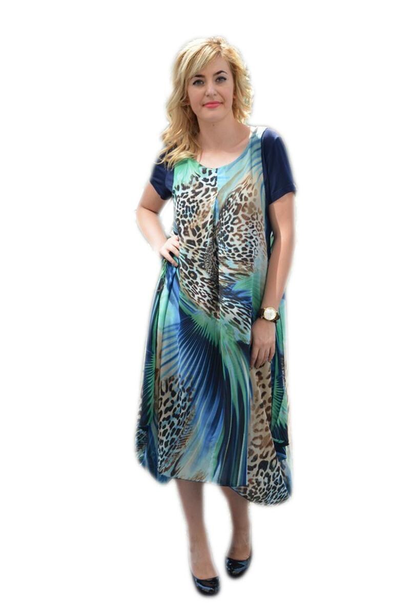 Rochie vaporoasa din voal cu imprimeu, D&J Exclusive, Multicolor