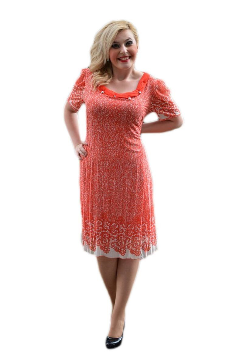 Rochie lejera din material vaporos, de vara, D&J Exclusive, Corai