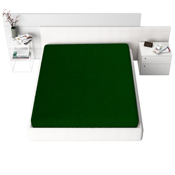 Cearceaf de pat Jersey cu elastic 90x200 cm, Verde, cod 30 Cearceaf de pat Jersey cu elastic 90x200 cm, Verde, cod 30