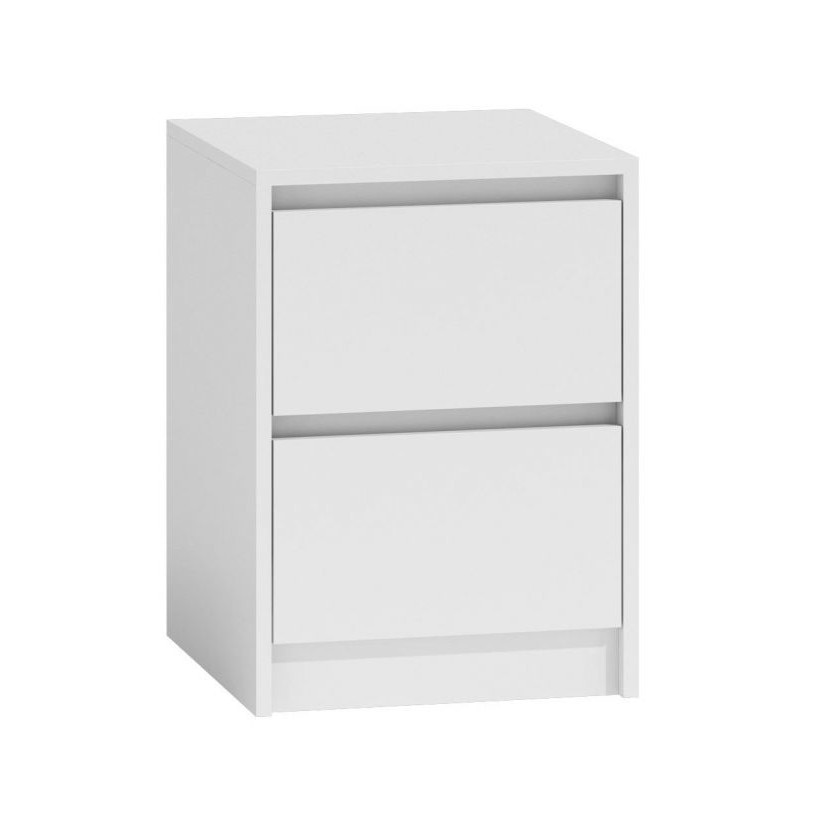 Noptiera cu 2 sertare, model Karo K2, culoare alb