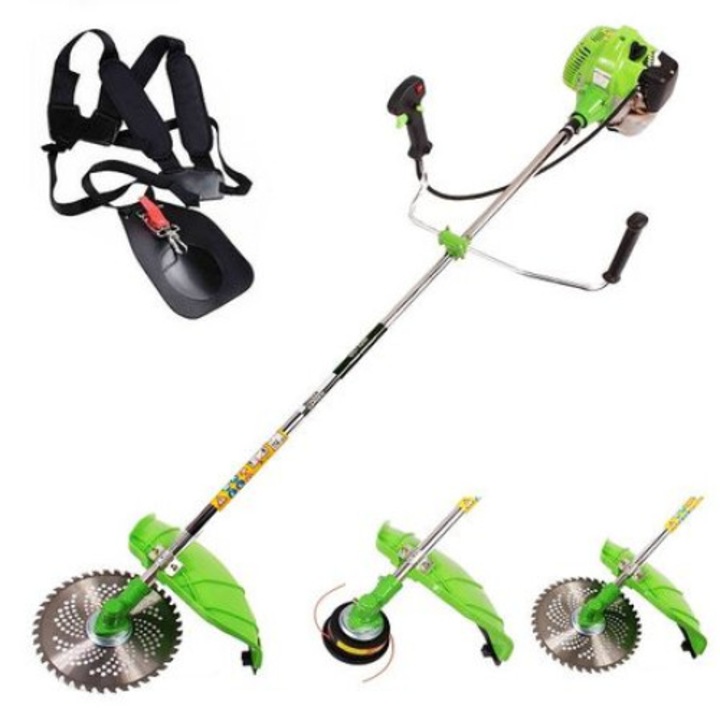 Motocoasa de umar Profesionala CAMPION, 5CP verde, disc cu VIDIA 255mm, mosor cu fir, Ham