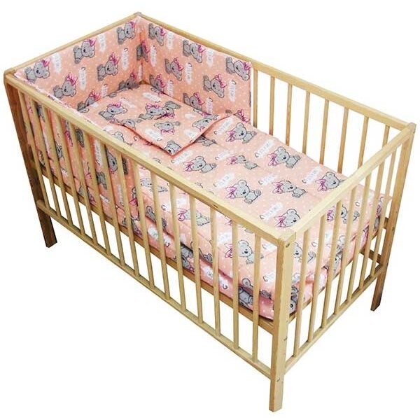 Lenjerie patut Hubners Ursulet cu fundita 4 piese, Hubners