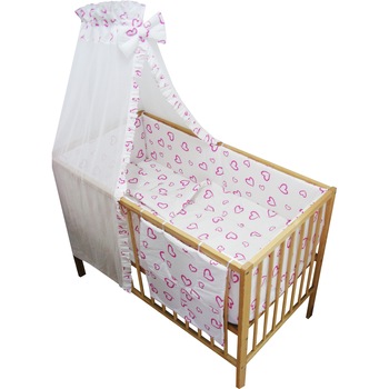 Lenjerie patut bebe cu 7 piese inimioara Lenjerie patut bebe cu 7 piese inimioara