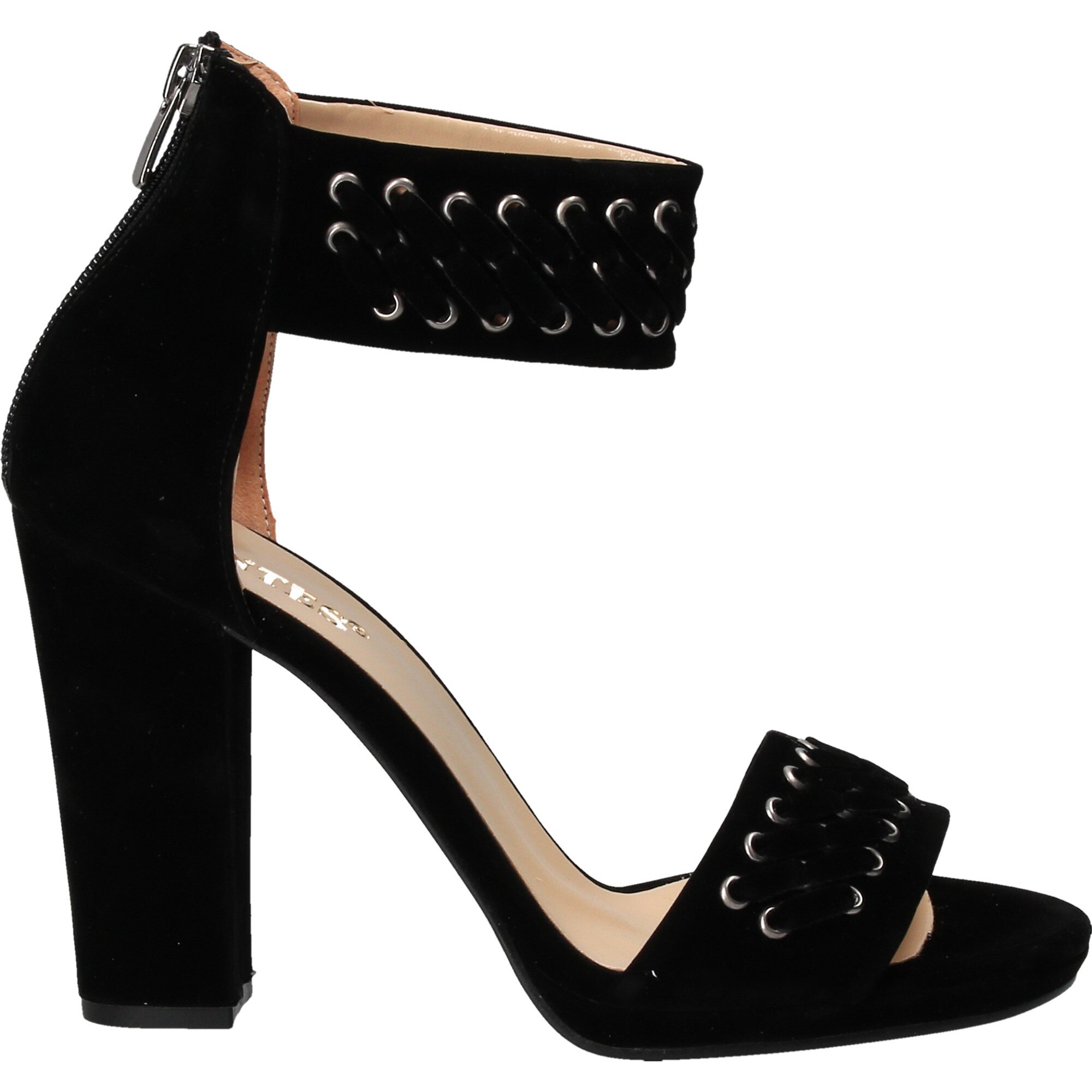 Sandale Ventes elegante din piele ecologica, cu toc inalt, Negru