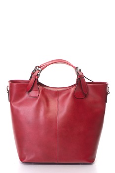 Pia Sassi, Geanta shopper de piele, rosu inchis Pia Sassi, Geanta shopper de piele, rosu inchis