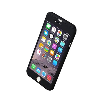 Husa de protectie cu acoperire completa 360 grade + folie protectie sticla pentru iPhone 7, protectie spate, capac de protectie, bumper, negru, BBL182 Husa de protectie cu acoperire completa 360 grade + folie protectie sticla pentru iPhone 7, protectie spate, capac de protectie, bumper, negru, BBL182