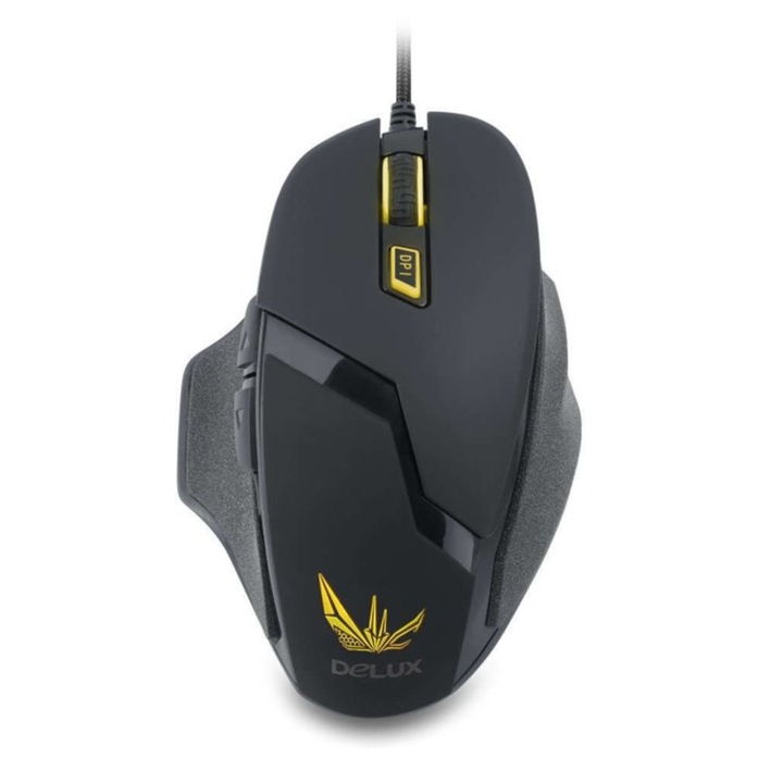 Мишка DELUX DLM 612BU USB, 4000 dpi, USB, черна