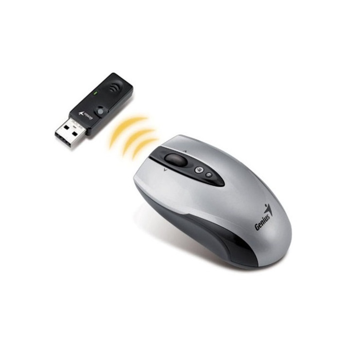 Мишка Genius Navigator 805 (сребристa), безжична, лазерна (1600dpi), USB