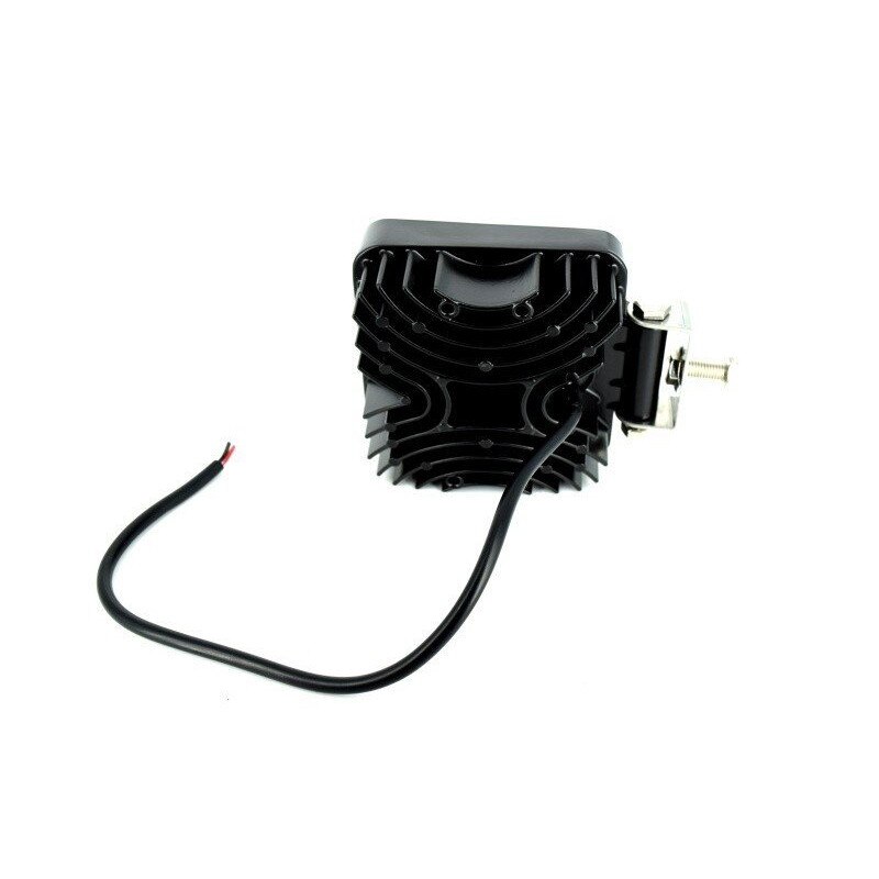 Proiector LED patrat de 27W 12/24V Flood Beam 30° cu angel eyes