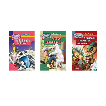 Set 3 Carti Jules Verne Editura Andreas De La Pamant La Luna Calatorie Spre Centrul Pamantului O Iarna Printre Gheturi Emag Ro
